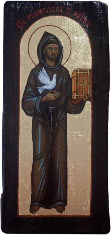 Ikona malowana techniką olejną na desce ze złoceniami - Pamiątka Chrztu Świętego przedstawiająca Matkę Boską Eleusę